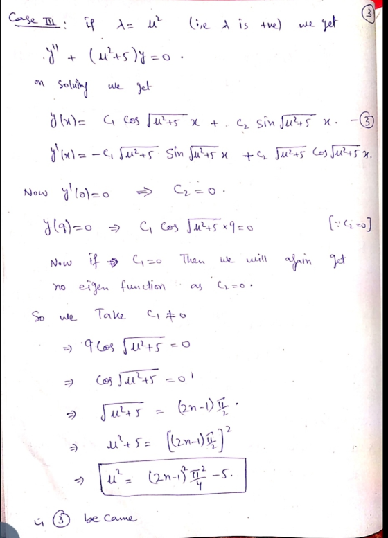 we get -- CO on Case Il if x= u lie & is the (uus)y soluling we get y (x)= G cos [u²t5 x ( sin Ju²5 n. - ③ g(x)=-6, 842+5 si