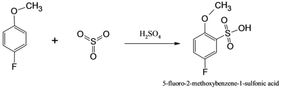 CHз
CHз
OH
H2SO
4
F
F
5-fluoro-2-methoxybenzene-1-sulfonic acid
O=S=[
+