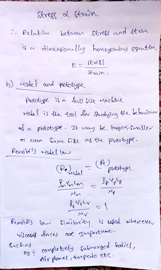 Stress 2 Strain, Relation between stress and strin is a dimensionally homogenibus equation. stress Strain. b) model and proto