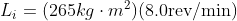 L_i=(265kg\cdot m^2)(8.0{\rm rev/min})