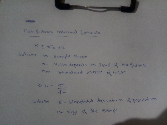 te Confidence internal foromula mt omez cohere m- sample mean 2- value depends on land of confidence om - Standard essor of m