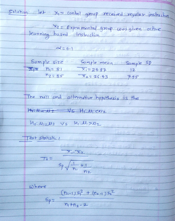 Salutian let X Conol. receied regular inshuchan gup 2Expen menta goup based inshichon. oas gien ache Jearning Ser Sample size