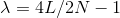 X= 4L/2N - 1