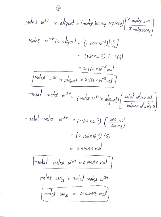 modes way in aliquot = (malog throne, cepures de cuina Moles wat in aliquot = (130x16-3)(3) = (130X16*3) (1.666) = 2.166x103