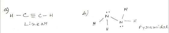 a) H? - EC-H Linear :z ~ I - H N H pyramidal I