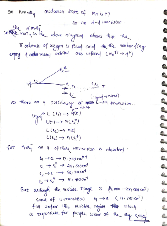 idarcon State af Mnis t7 Kmmo So no d-d tsansitèon of Mnay tmoTenthe above diagvam shows that T os brak of orygen is fened an