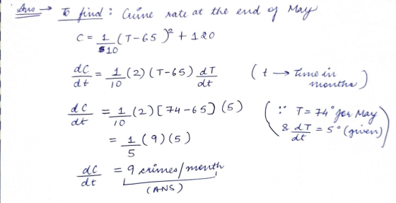 Aus To find : Curne rate at the end of May C = 1 (1-65 V +120 $10 df (2)(7-45) 1 (2) (T-65) di at (ta > time in months ) = 1