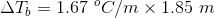 AT, = 1.67 C/m x 1.85 m