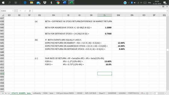 03:59 . Q C w ENG 22-06-2020 26 EL655 fic . ED EE EF EG EH ΕΙ EJ EK EL EM EN EO EP EQ 637 (a) BETA = DIFFRENCE IN STOCK RETUR