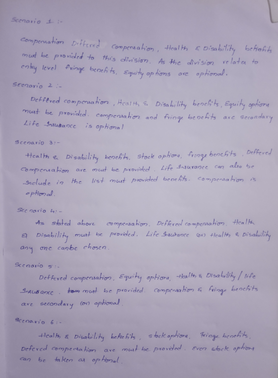 Scenario Compernation Deffered Compeesahion, Heal thDisabilty behefks mt be provided to this dinision, As the dhvision re l
