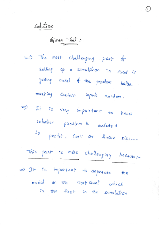 Solutie Given tha - The mos challenging Pal- Seting a ettinmodel e oem bfae maat in is Nea im poYtan nouo Lo nace 2lec--- be