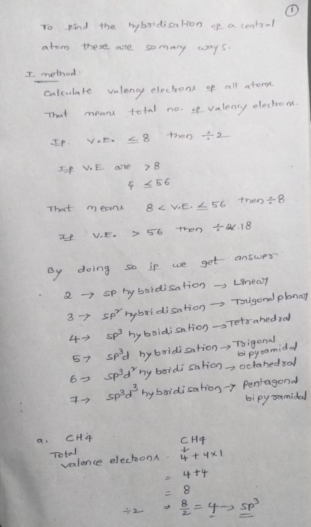 Pind the hyboidisa Hon op a cents To atom the se aute ways method: Calcula te alenty elechron of atem Thet total n ep valenry