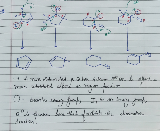 # 4.5 - $43. O DTU Na 4 A more Substituted B Cauben Seleases y® im to afford a more substituted alkene as major product O = e