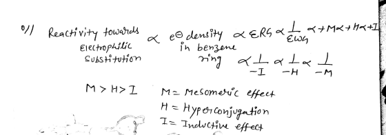 oll a a e density XERS a IX+MK+HATI Ewn Electrophilic Reactivity towards a eo density XERS & - in benzene substitution ring a