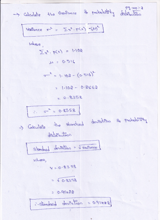 pg.nora → Calculate the vasuance of probability dotattoo Voiance pull Exp. p(x) - whee Ex?: p(x) = 1.102 M = 0.516 = 1.102 -