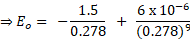 → E = 1.5 0.278 6x10-6 (0.278) +