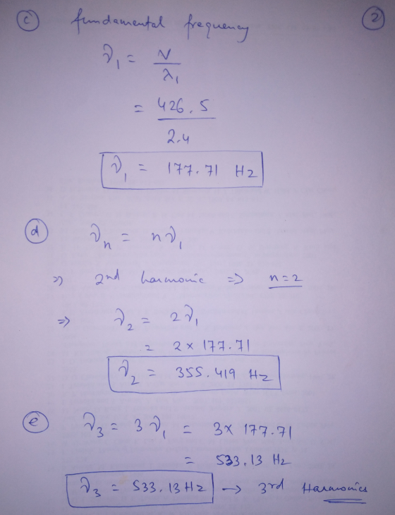 fundamental 2 = N frequency = 426,5 2.4 177.71 H2 d on a no » harmonic n-2 2 27, 2 2 2 x 177.71 2 = 355.419 Hz za 32, 3x 177.