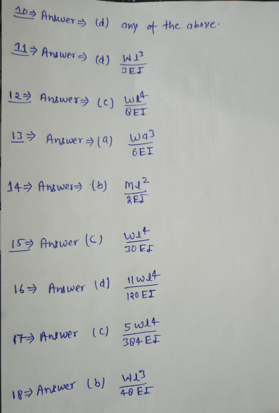 Answery (d) any of the above- 11 Answer =) (d) We 127) Answer= (C) west 13 Answer> (9) was | 147 Answer-) (b) me ² 1 157 Answ