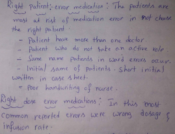 Right Patient: error medication. The patients are most at risk of medication error in not choose the right patient. - Patient