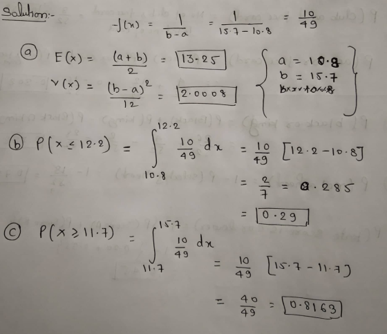 b- a vea (d) F(x) = (at b) 115-2S- v (x)[b- a) 1 2 12.2 ledw -10 刀2.2-10.8 x 12.2) 1o.8 1 ニ 10.2g ⓒ p(x211-구) 49-10 4 9 IS, 7