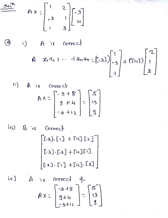 Ax =1 13 Ii 319 @ :) A is correct s # 24947 -Sanam - ((-3)) - 3 -3 +(841)1 Lil i) Air correct ... P-3787 5 AX- 9+4 = 13 1-3+