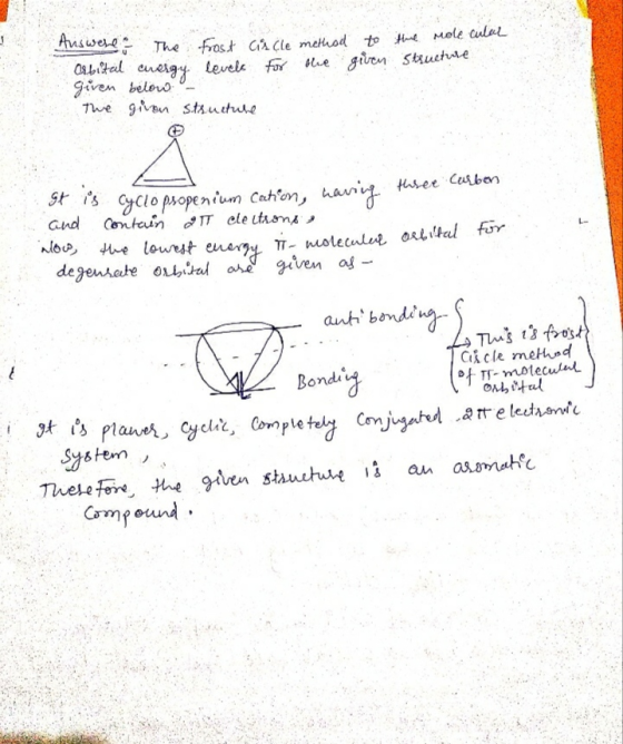 to the Molecular given structure Auswere. The The frost Gia Çle method Frost circle methsa Orbital crergy levels for the give