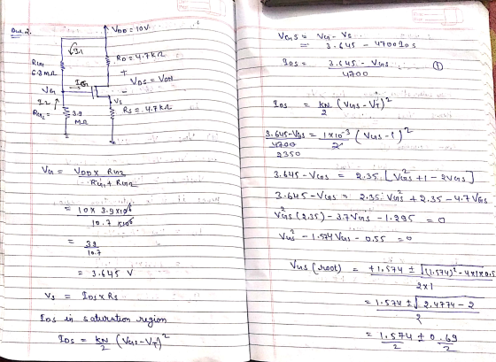 Date L ., Vbo slov Voys 5 VA- VSS = 3.45 - 470o los Ro24.7kr i Rur Desa 3.645. - VGS - 4200 Gisme Nos = Von - Ios the w a = K