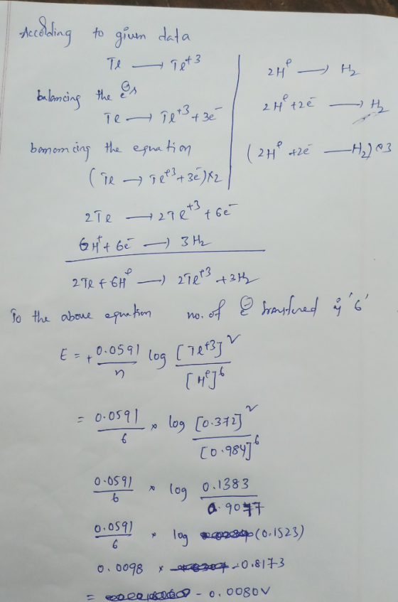 Accolding to given data Te Tet3 24 ty balancing the er To je 3 + Bé | 24 the the bemomcing the equation 1 (2He thé H₂203 (ie