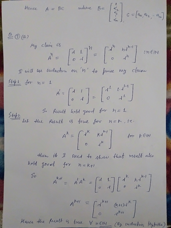 Hence A = Be mehrere Ba c=[an, and, and 20 az My clain is ih i hih-17 I MEIN I will use inclaction onn to prove my claron s