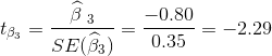 B3 -0.80 SE = 0.35 = -2.29