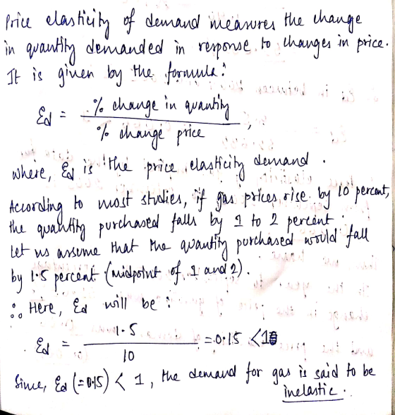 Price elasticity of demand measures the change in quantity demanded in response to changes in price. It is given by the formu