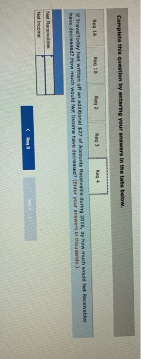 Complete this question by entering your answers in the tabs below. Req 18 Req 1A Req 2 Reg 4 Reg 3 If TravelToday had written