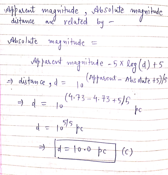Apparent magnitude Absolute are related by magnitude distance Absolute magnitude Apparent magnitude -50 X log (d) +5 A distan