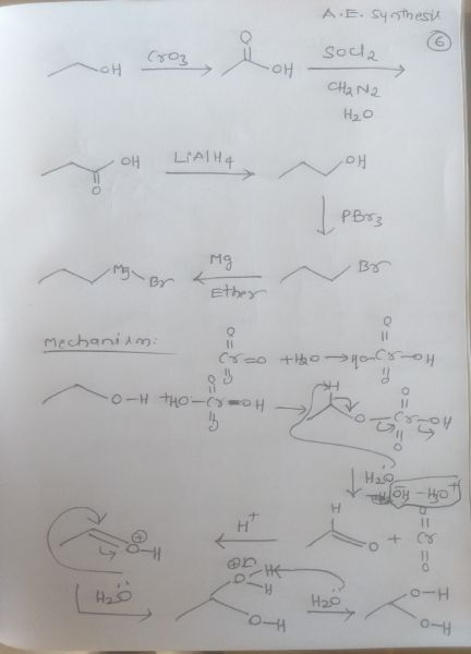 A.E. synthest soola 6 CHaNa H₂O LiAlHg O= PBr3 ~ Myn Br Me Br Mechanism Hosgrohot ores Hool)-044 H-on = LC O= 19 -Ha Н -o-H