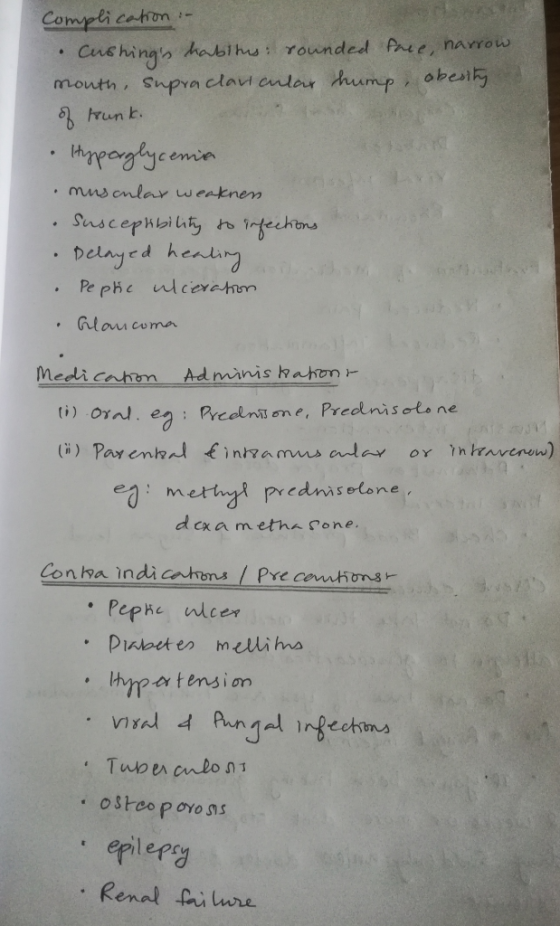 complication - Cushings habitus: rounded face, narrow, mouth, supraclavicular hump, obesity of trunk. Hypoglycemia muscular