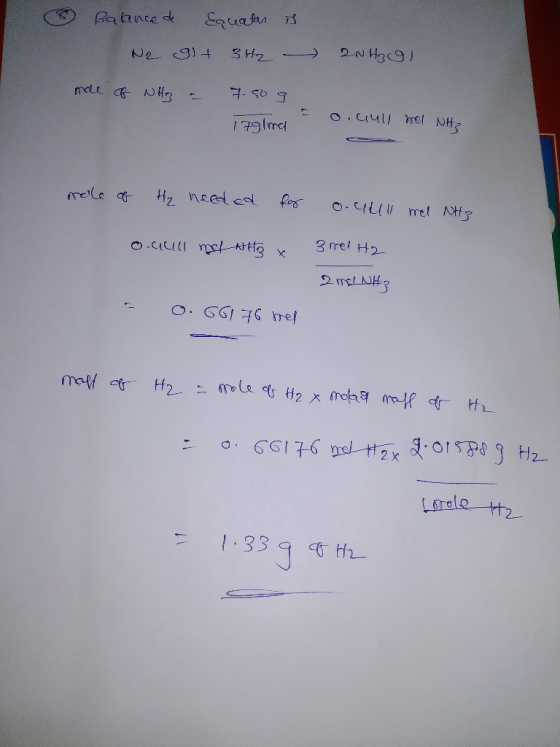 Pabnce d 2N H39 3H2 Ne c9)t O.4411 yel Nte 1791md fas 3 mel H2 1mpLNH3 O. CG76hel LOTele ttz .33 9 H