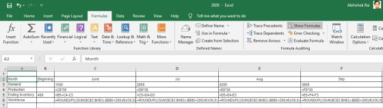 Abhishek Rai ESSE 2020 - Excel File Home Insert Page Layout Formulas Data Review View Help Tell me what you want to do * Defi
