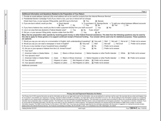 Advanced Scenarios Page 3 Additional Information and Questions Related to the Preparation of Your Return 1. Provide an email