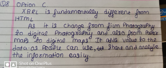 elinsi NRE option C. XBRL is fundamentally different from HTML As it is change foom film Photography to digital Photography a