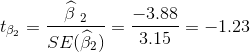 B2 -3.88 _123 133 = SEB) = 3.15 = -1.23