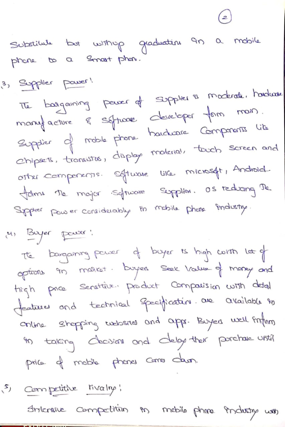 - Substitute but with up graduatins an a mobile - phone to a smart phen. 3, Supplier power! The bargaining power of supplier