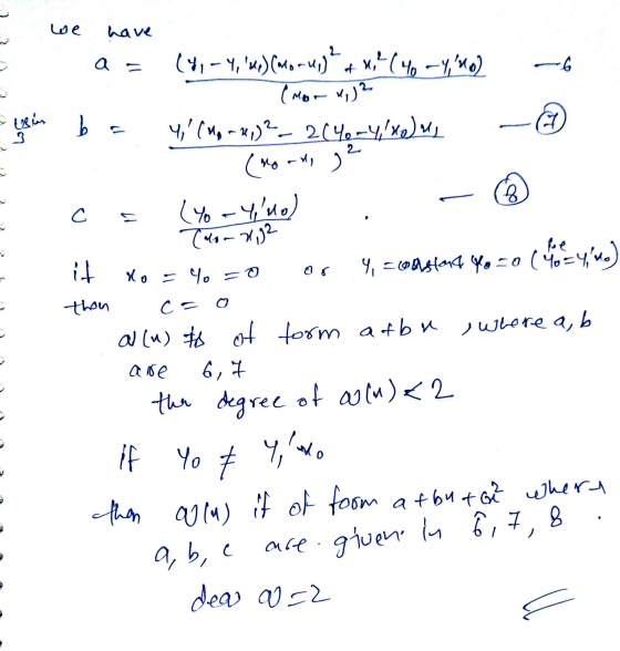 we have a = (4,-4, xs) (mor wo) ? + x4 ( 40 –Y40) -6 Usis b 4,(wg - 2)2- 2149-480), C = it (%o54wo) ro =0 thon (nor ,)2