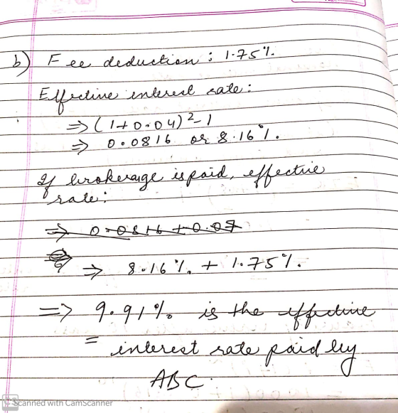e deduction : 1.75l Effective intereel sale: (lto.042_1 => 0.0816 or 8:16%. If brokerage is paid, effective ب قلم to-ostota o