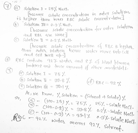 © Solution I = 25%. Nach because Solute concentration in outer solution is higher than inney RBC solute concentration 07 Solu