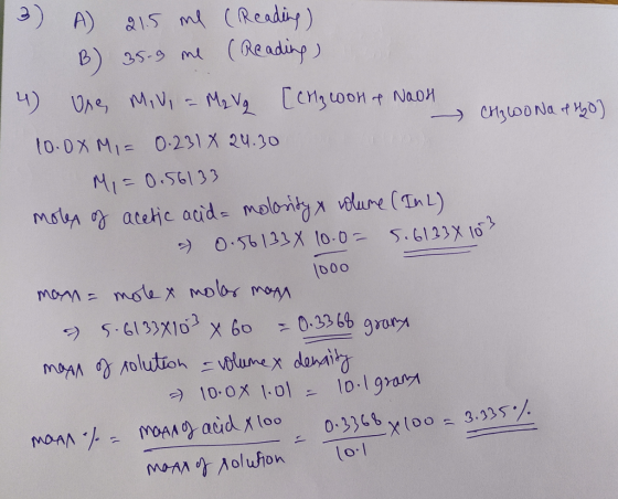 3) A 215 me (Reading) 1 B) 35.9 me (Reading) 14 One, MiVi = M2 V [CH₂ won & Nooh - CH₂ wo Na 140 I 10.00 Mi= 0.2314 24.30 Mi