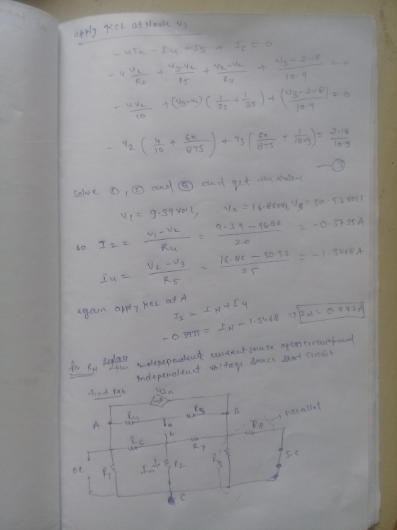 apply KCL at noch va - ulx - sy is + Iso - u 2 + 3-12 + Vzove & Ng-2010 o - uve + (Ug-xz) (1/2 + 1/35 ) + (13-248) = 0 10-9 -