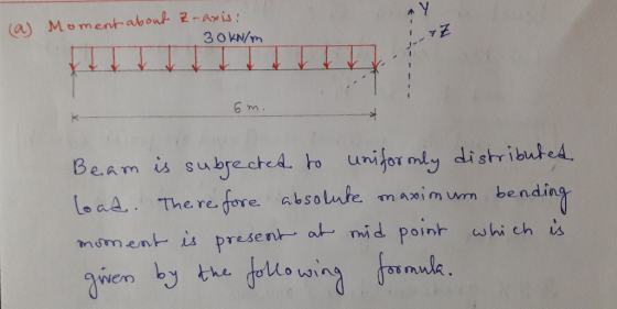 a) Moment abor - 6 m Lo aA.. The re fore atsolnte mani m urn be ndin moment-is pres e n-al- nid point which IS mid poinh whic