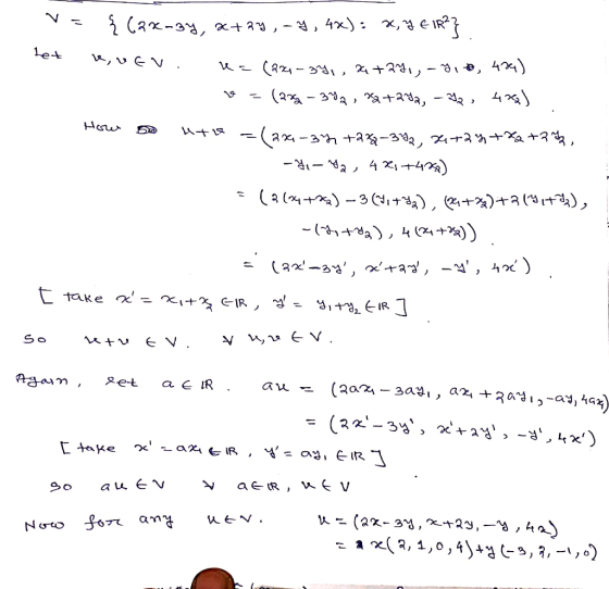 Ca-3 Let , v E V 31る, 424) - 4 (2 3, a+ada, a W+ 18 「と+ +aetecae-&と+ 4hE- -1-42 4 *i+40 -(4 4(1+) take e = Kits IRノ E V. So A