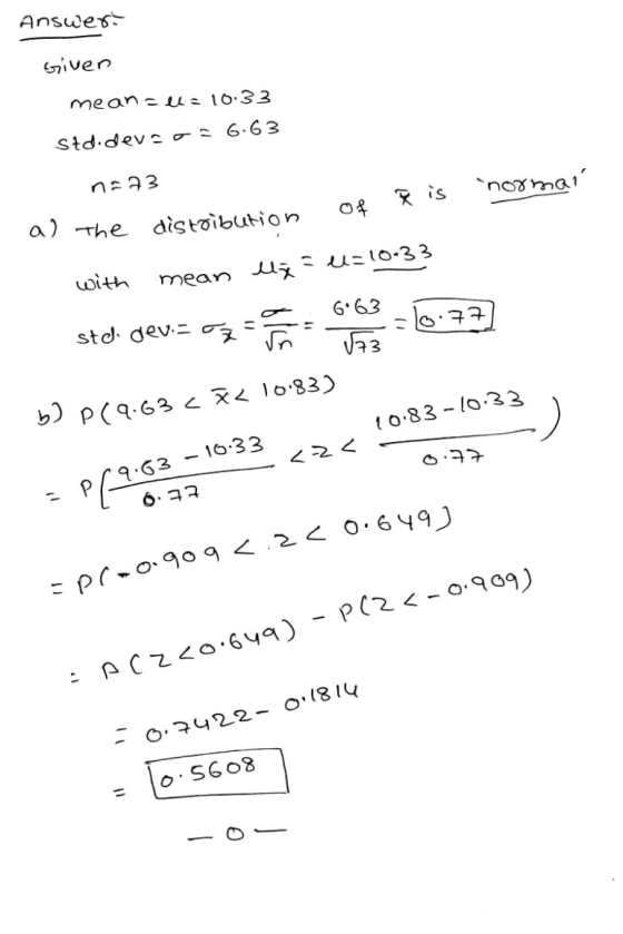 Answers udnica meansels 10:33 Std.devco 663 n23 loulou, of P is a) The distoibution with mean lize=10-33 6.63 lo.77 ste, devo