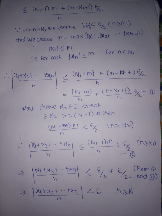 S (N-1) m + (n-Ni+1) El rerna N, we assume Isak (n>N,) and we choose m= max (181 1862), - 1xn)) laul sm le for each anism .m